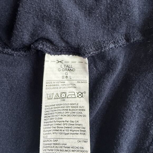 GAP‎ Crewneck T-Shirt Short Sleeve Cotton Navy Athletic Department Size L TALL - Picture 7 of 11